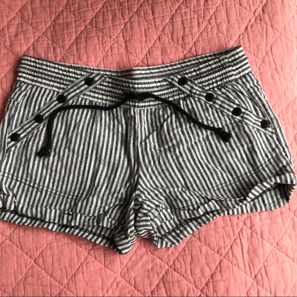 Sold - Stretch Waist Striped Shorts w/ Rope Tie s…
